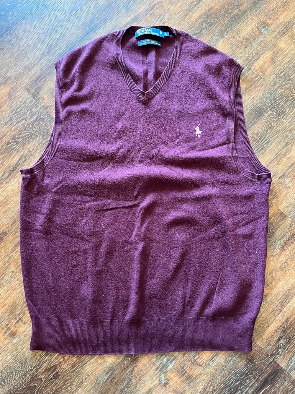 Vintage Ralph Lauren  V-Neck Sweater Vest - Plum